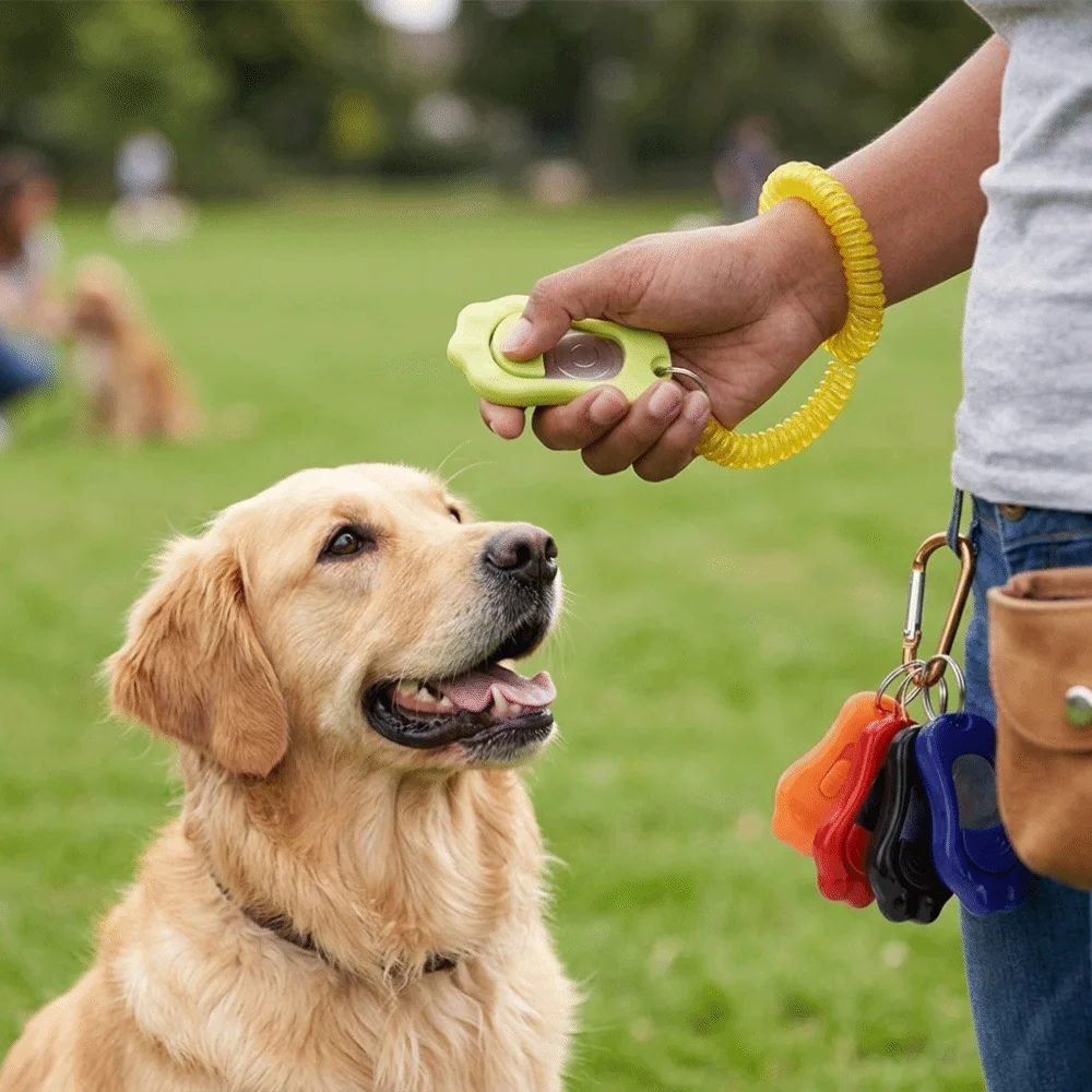 Paw Shaped Dog Training Clicker Portable Lightweight Paw Shape Clicker Multi Tone Sound Three Level Adjustable Pet Sound Trainer