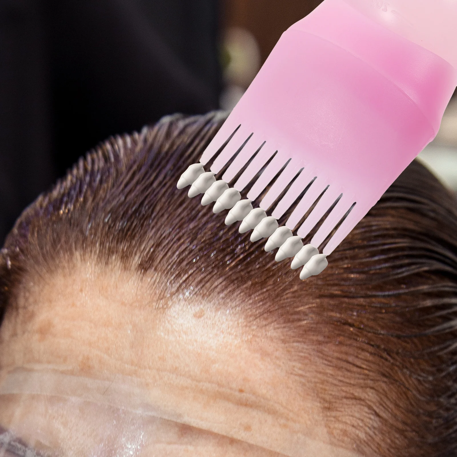 3Pcs Root Comb Bottle Hair Dye Applicator Easy Squeeze Even Distribution Home Coloring Practical Durable Root Bottle