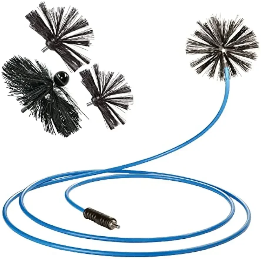 Rotary Brush M10-16' Set  Duct and Dryer Vent Cleaning Tool  Drill Power  Easy to Operate  Residential & Commercial Use