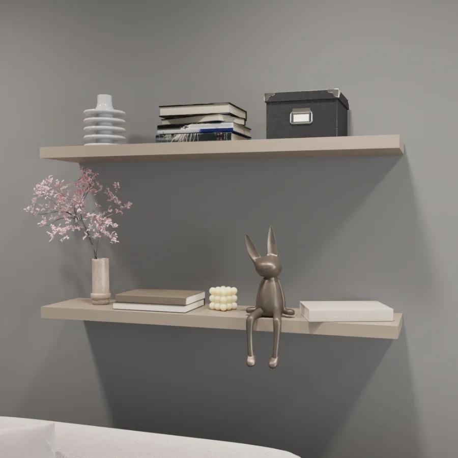 

Greer Floating Shelf in Melamine x2 Taupe