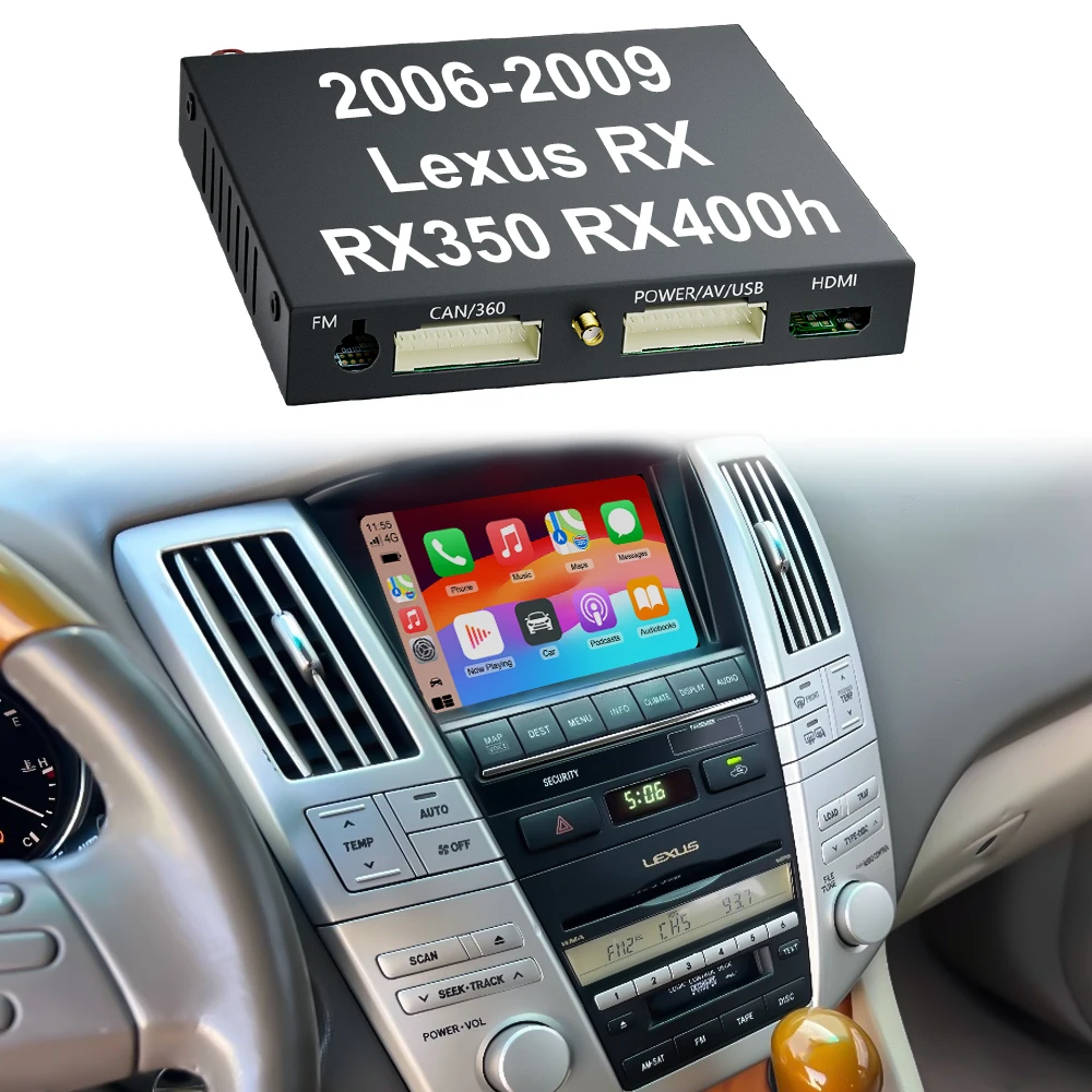RX350 RX400h Wireless CarPlay And Android Auto Decoder Module Interface Kits For 2006-2009 RX RX350 RX400h