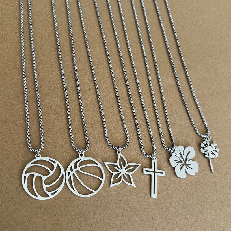 Vintage Necklace on Neck Women Jewelry Punk Silver Color Stainless Steel Chain Necklaces Clothing Accessories 2024 Collar Hombre