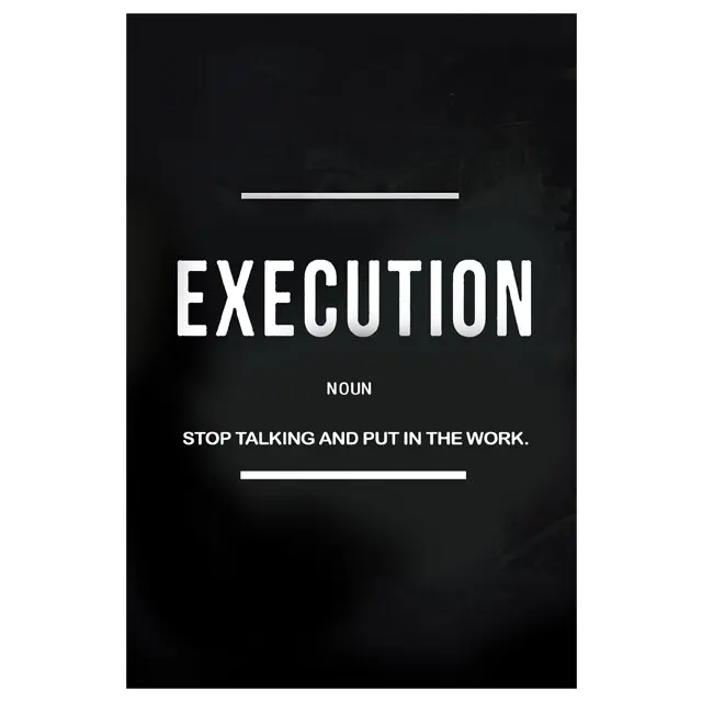 Grind Hustle Execution Motivierendes Zitat Leinwand-Wandkunst Inspirierende Poster und Drucke für Wohnzimmer Heimdekoration Ungerahmt – Detail 2