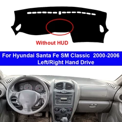 Car Inner Dashboard Cover For Hyundai Santa Fe SM Classic 2000-2006 Auto Dash Mat Carpet Cape Sun shade Dashmat Pad Accessories