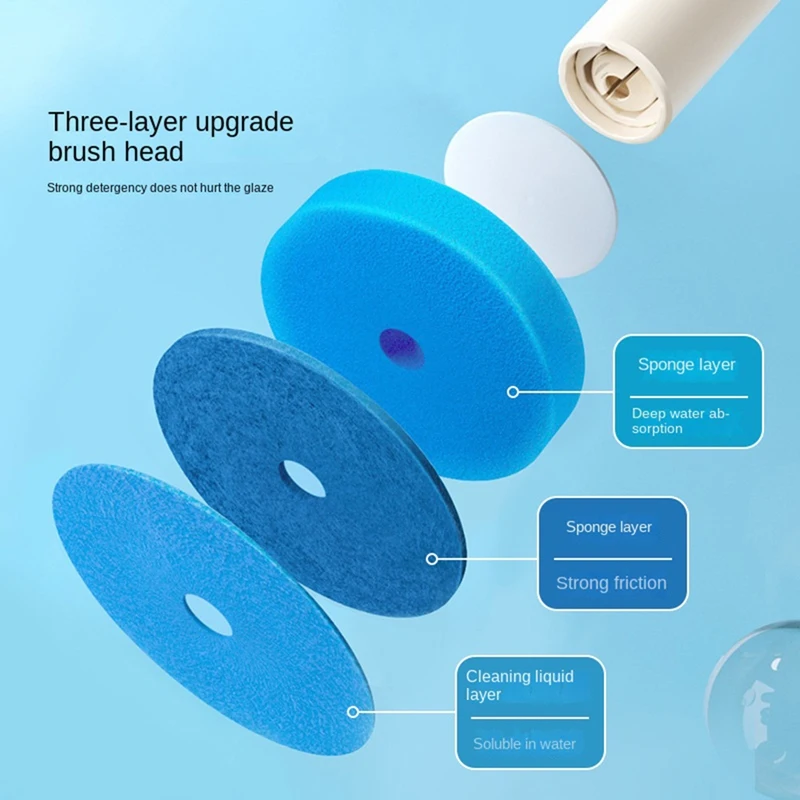 48PCS Disposable Toilet Brush Refills No Dead Angle Foam Cleaning Sponges Heads Toilet Brush Bathroom Accessories