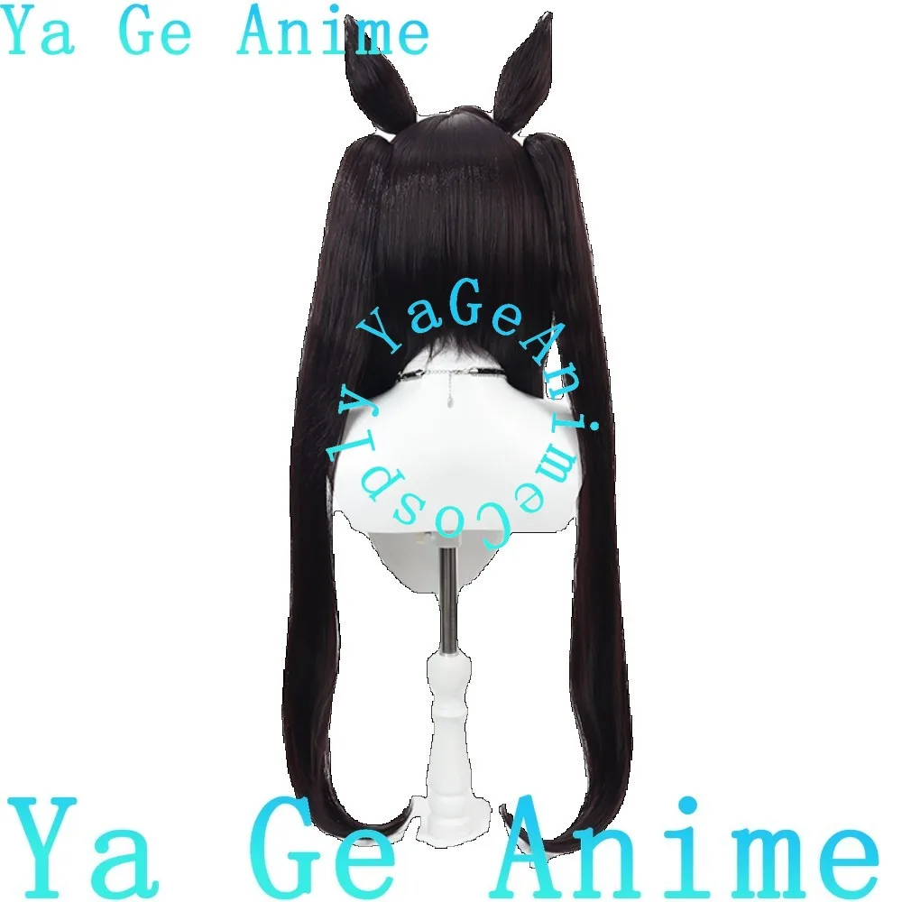 Wig Cosplay Uma Musume Pretty Derby Strong Impact dengan Telinga dan Ekor Permainan Anime Pesta Karnaval Rambut Sintetis Tahan Panas
