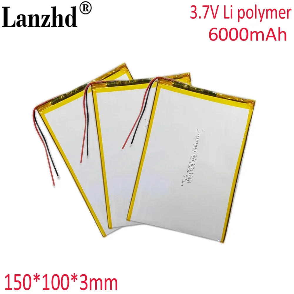 lithium polymer battery 3.7V 6000mAh For V819 3G Tablet PC built-in battery Rechargeable 30100150 31101151 33100150 35100150