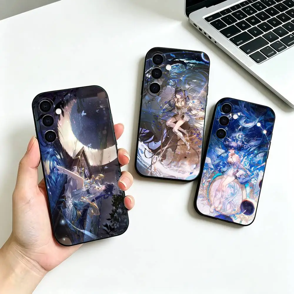 Wuthering Waves Y-Yuno -o Phone Case For Samsung Galaxy A73, A72,A70,A53,A52,A51,Soft Silicone Black Cover
