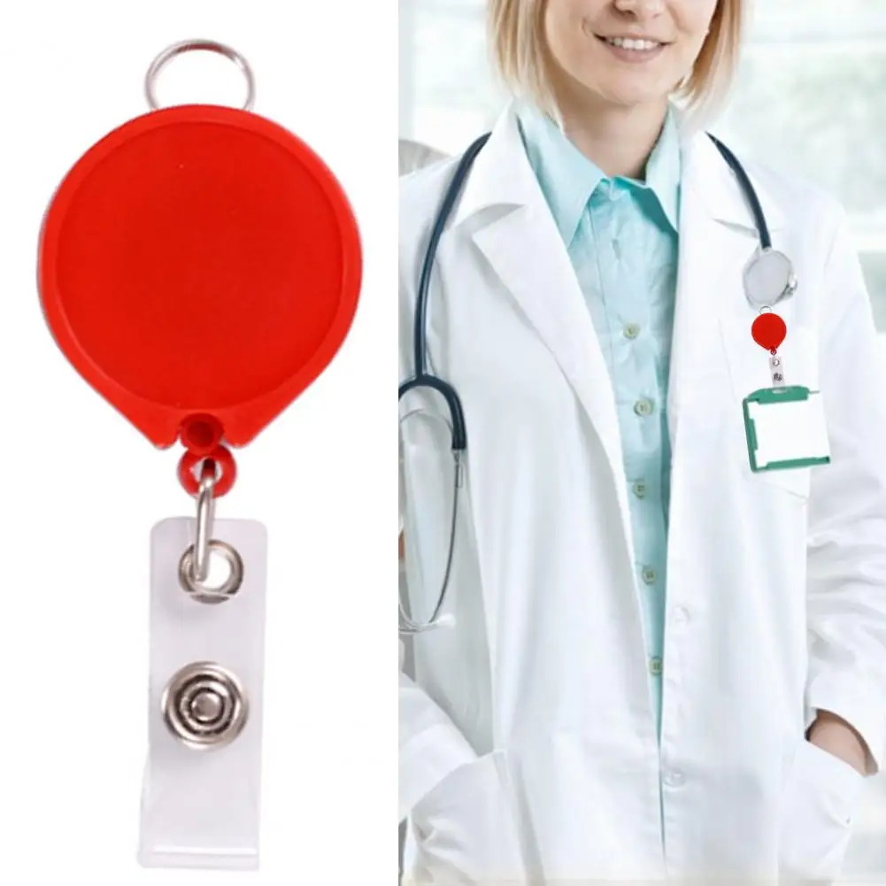 Name Tag Reel Ultra-Light Adjustable Plastic Retractable Badge Holder ID Card Extender Elastic Keychain Anti Lost Office Supply