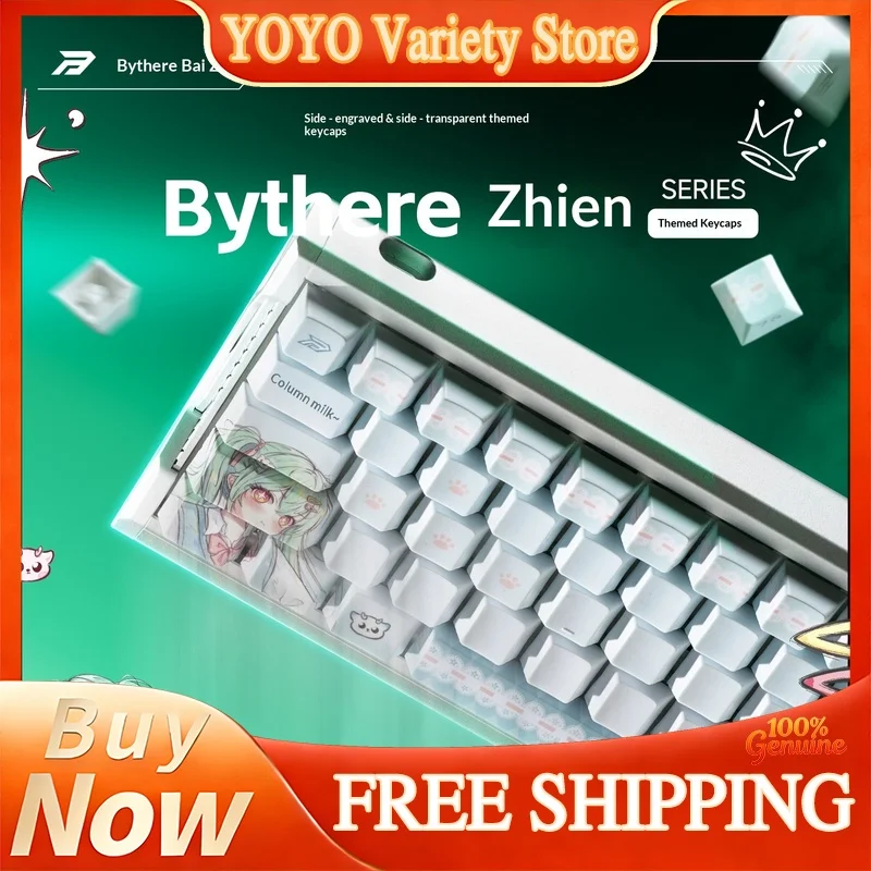 

Bythere Keycaps Zhien Anime Pbt Thickened Side Printed Translucent 138 Keys Sublimation Factory Height For Mechanical Keyboard