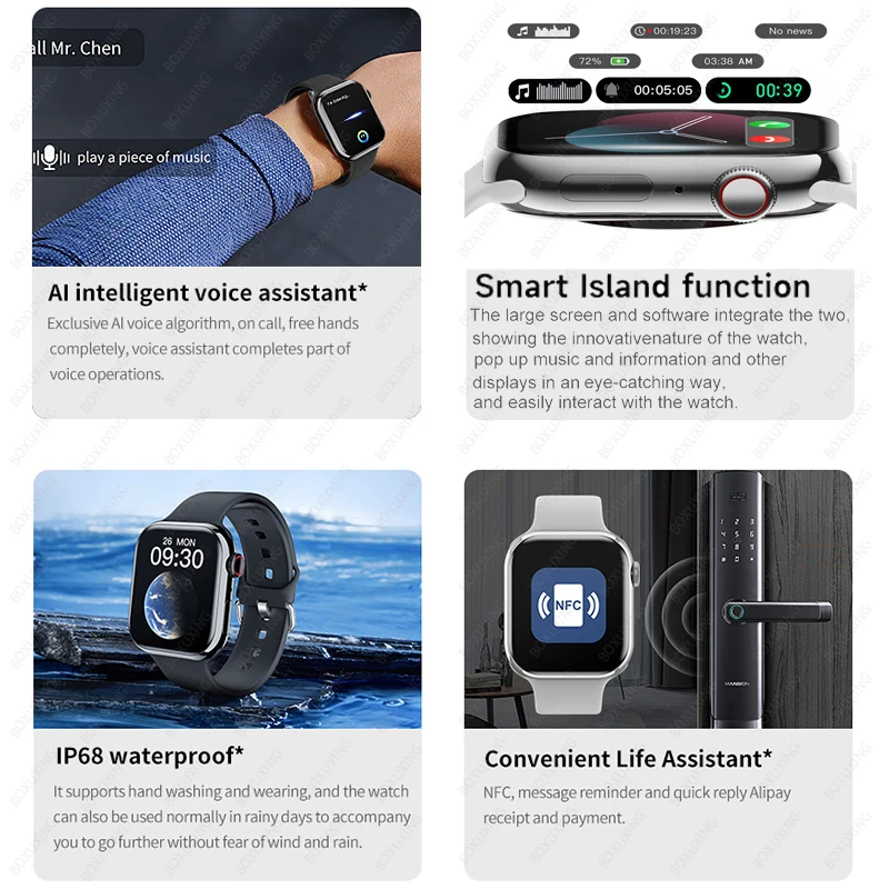 Series 10 For Apple Watch 10 GPS Men Smart Watch Women Siri NFC Bluetooth Call Waterproof Heart Rate Smartwatch For Android IOS