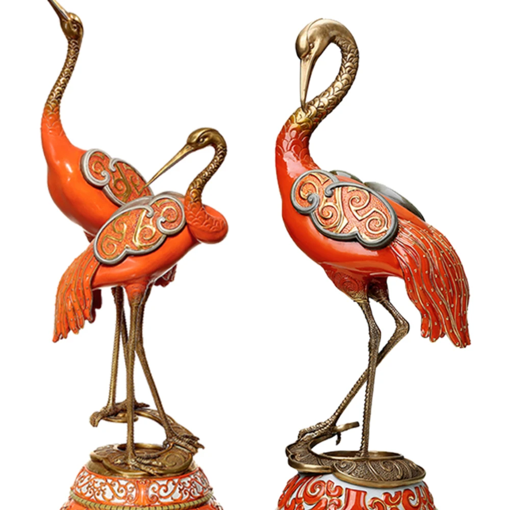 Home ceramics with copper living room, tea table, lovers, cranes, luxury villas, clubs, handicrafts