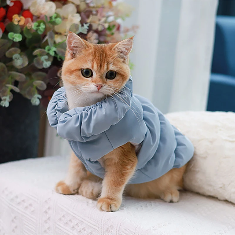 Winter Cat Puppy Jacket New Color Scheme Pet Down Jackets with D-ring for Small Dogs Cats Fashion Warm Kitten Clothes Mascotas