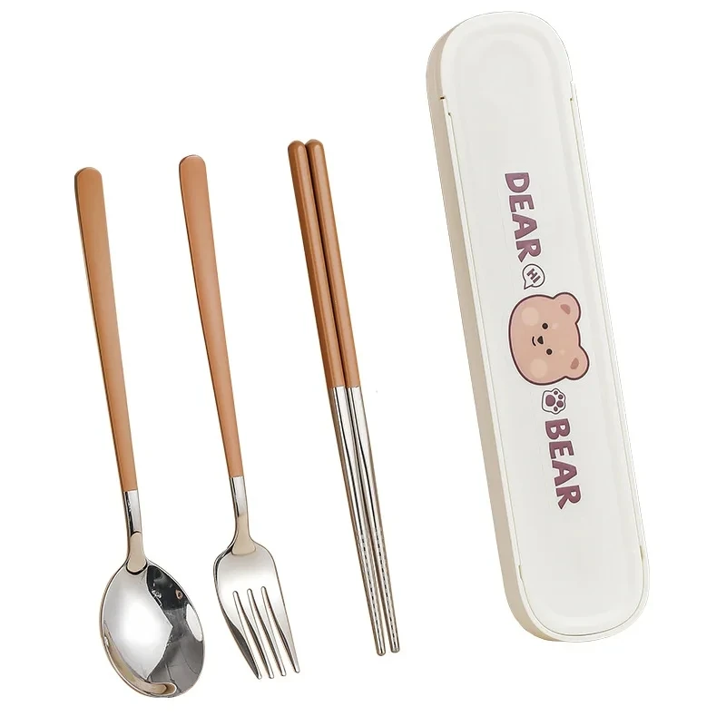 2 Pezzi Set di Posate con Custodia Portatile,Set di Utensili da Campeggio,Posate in Acciaio Inossidabile,Posate Portatili con Custodia in Neoprene,per