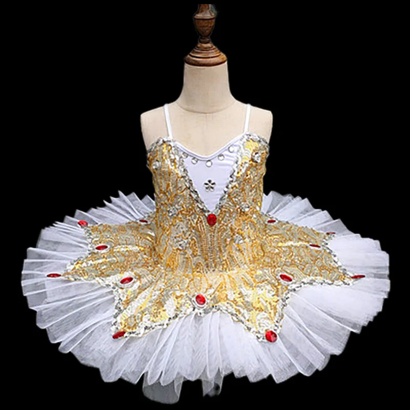 2022 Children's ballet skirt Little Swan Dance Training Dress gauze skirt pengpeng skirt princess skirt girls' performance dress