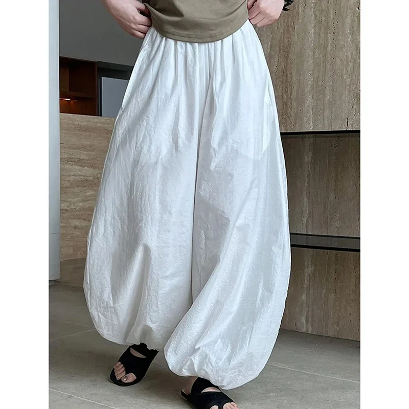 Lady doux concepteur taille haute pantalon femme confortable coréen jambe large pantalon filles mode coréenne Baggy pantalons décontractés