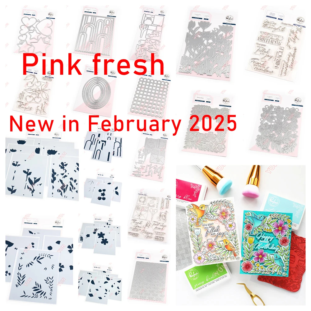 

February 2025 New Floral Field Pure Bliss Full Release Bundle Dies Stamps Stencils DIY Scrapbooking Greeting Card Holiday Decor