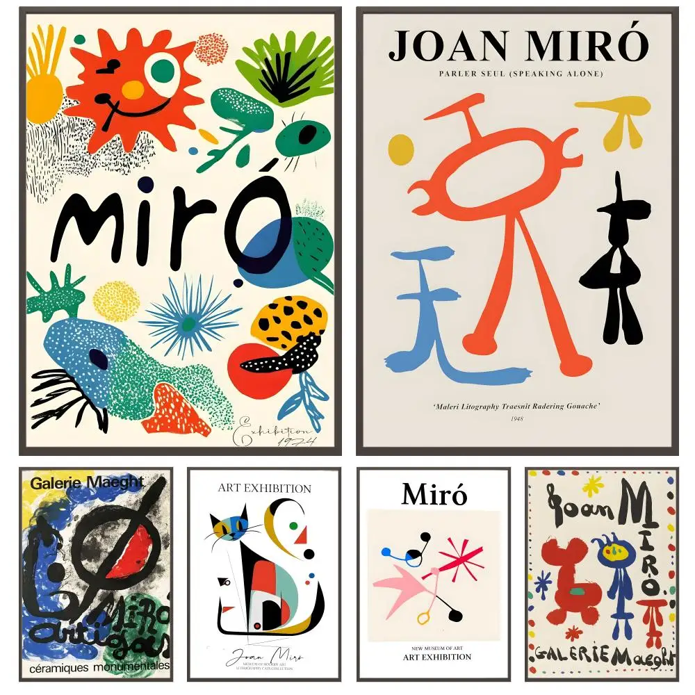 Popular Jjoan Miro Art Poster Versatile HD Waterproof Wall Art Self-Adhesive Decor for Any Space Ideal Gift