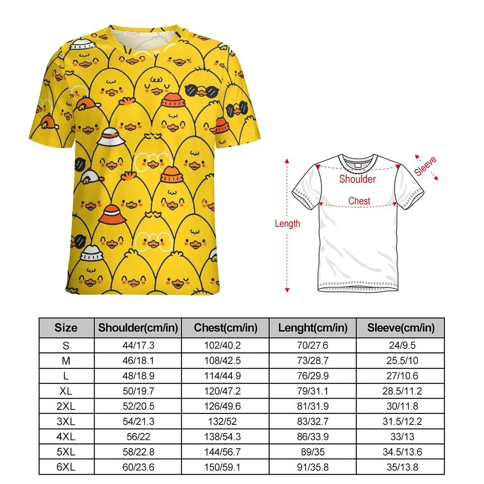 Yellow Ducks T Shirt Funny Ducklings Vintage T Shirts Short-Sleeve Graphic Tops Cheap Summer Street Style Big Size Top Tees