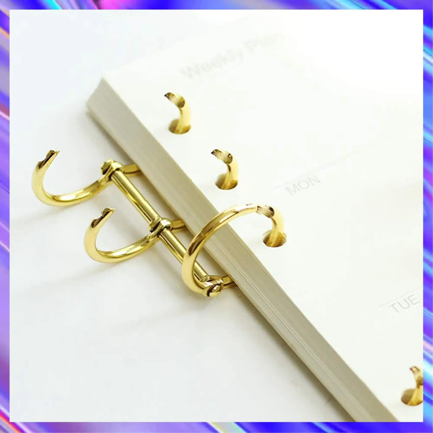 

24 Pcs 3 Ring Book Rings Leaf Binders Office Book Rings Snap Split Hinged 20Mm Inner Diameter Book Ring Gold