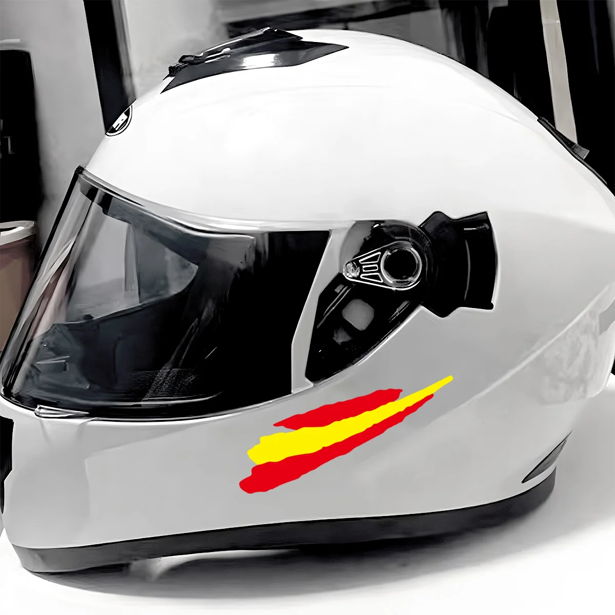 1SET Spanish Flag Waterproof Vinyl Sticker National Emblem Decal For Motorcycle Helmet Fuel Tank Bicycle Laptop Vehicle Decor