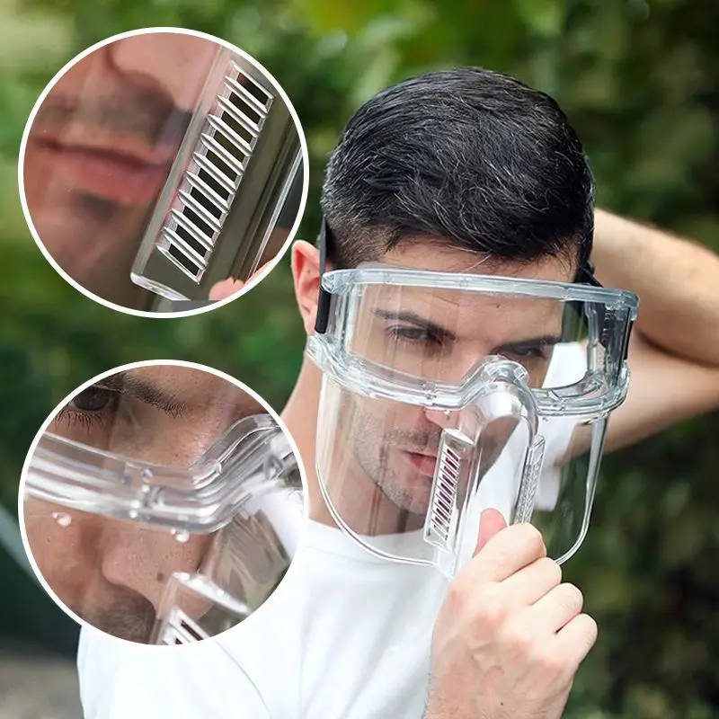 Safety Face Shields Kitchen Splatter Fack Mask Cover Ultra Clear Protective Full Face Shields to Protect Eyes Nose Mouth Plastic