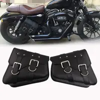 Alforjas universales de cuero PU para motocicleta, bolsa de herramientas lateral, bolsa de sillín de equipaje para Harley Sportster XL 883 1200 48 72, 1 par