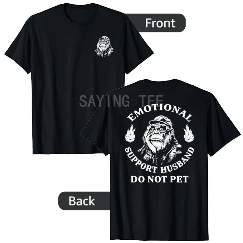 2026 Neuerscheinung Emotionaler Support Ehemann Nicht Streicheln Lustiges Affen-T-Shirt Herren Mode Vatertag Neuartiges Geschenk Spruch-T-Shirt – Detail 3