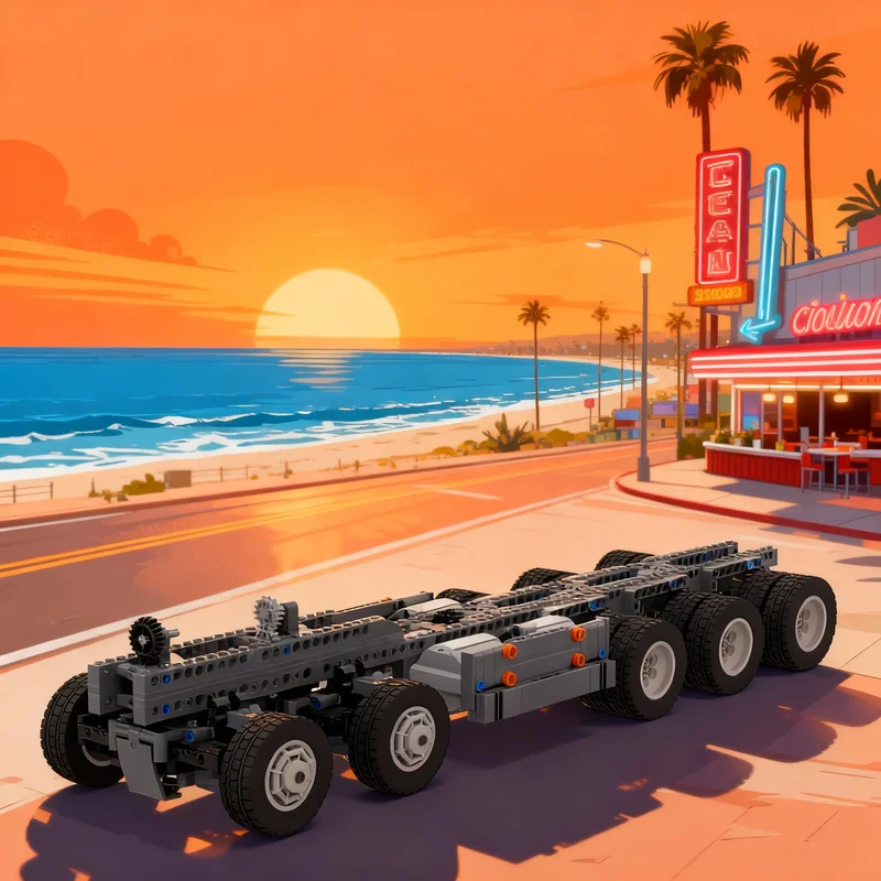 

NEW 966PCS MOC Technology Australian Roadtrain Model DIY Creative Assembly BricksDisplay Birthday Gift Collectible Collection