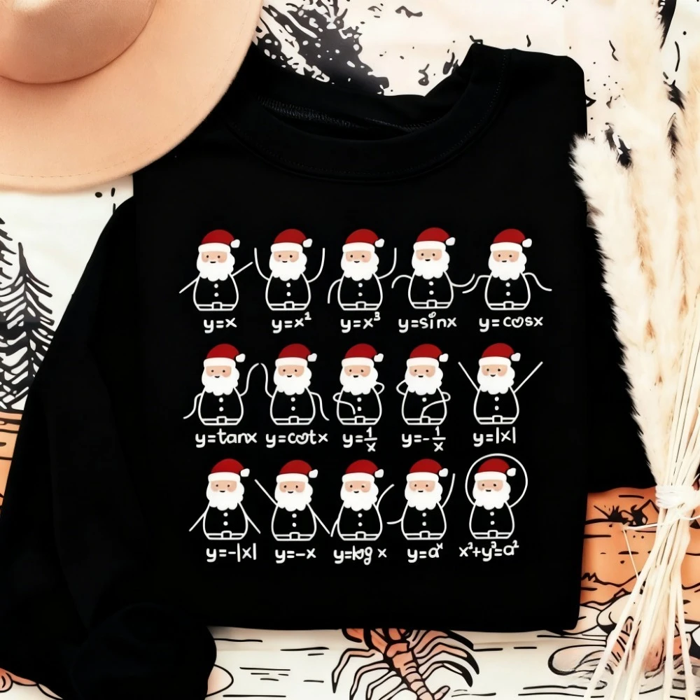 Felpa con cappuccio natalizia per insegnante di matematica Pullover per insegnante di matematica natalizia Autunno e inverno Mantieni caldo la tuta Abiti estetici
