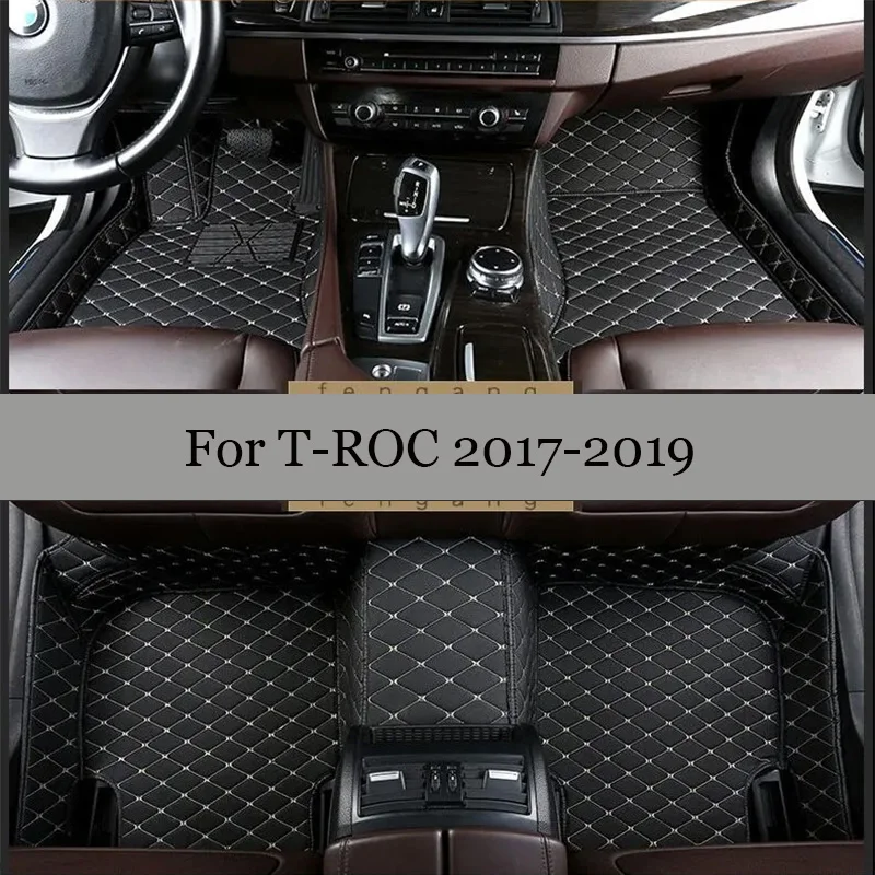 Car Floor Mats For T-ROC 2021 2020 2019 2018 2017 Auto Interiors Accessories Styling Custom Carpets Foot Rugs For VW Volkswagen