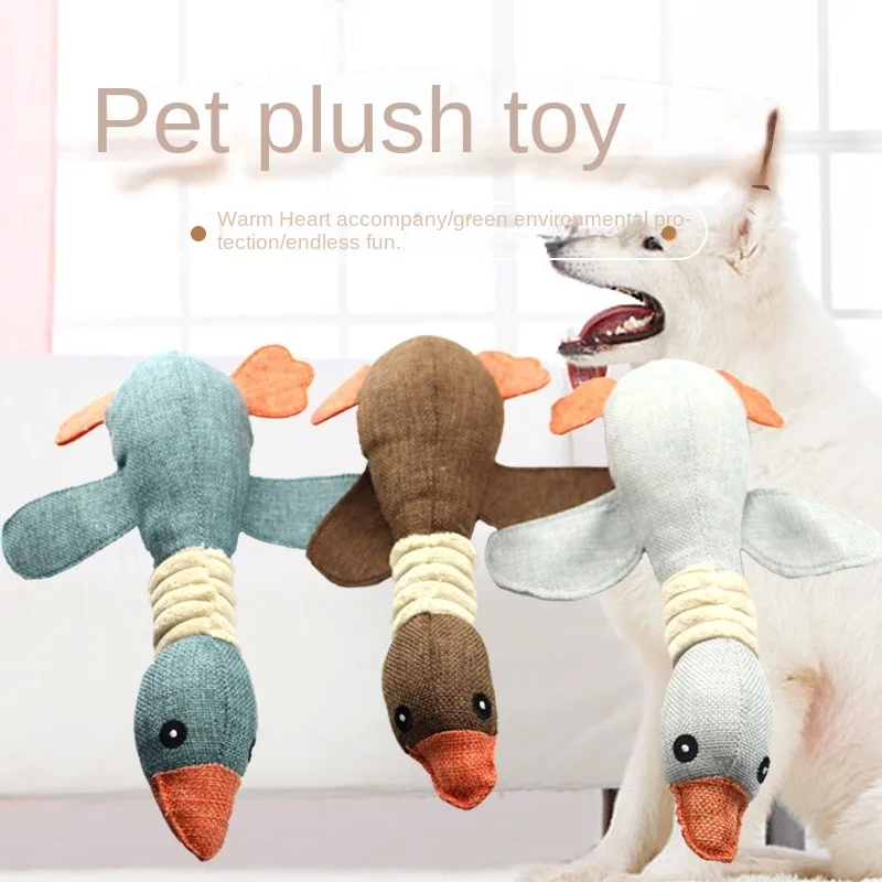 Dog Toys for Aggressive Chewers Indestructible Large Breed and Squeaky Geese for Large Small Medium Dogs Goose Fleece Dog Toys