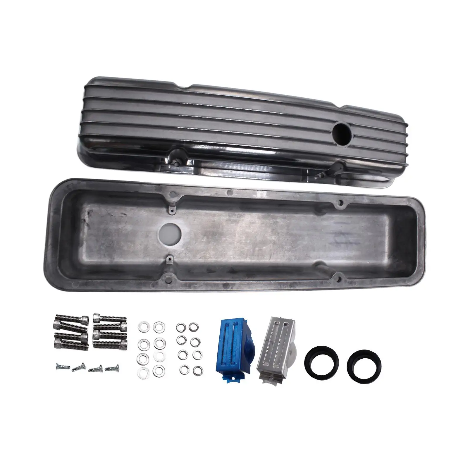 

Short Finned Valve Covers Kit Aluminum for Chevy Sbc 305 350 400 58-86