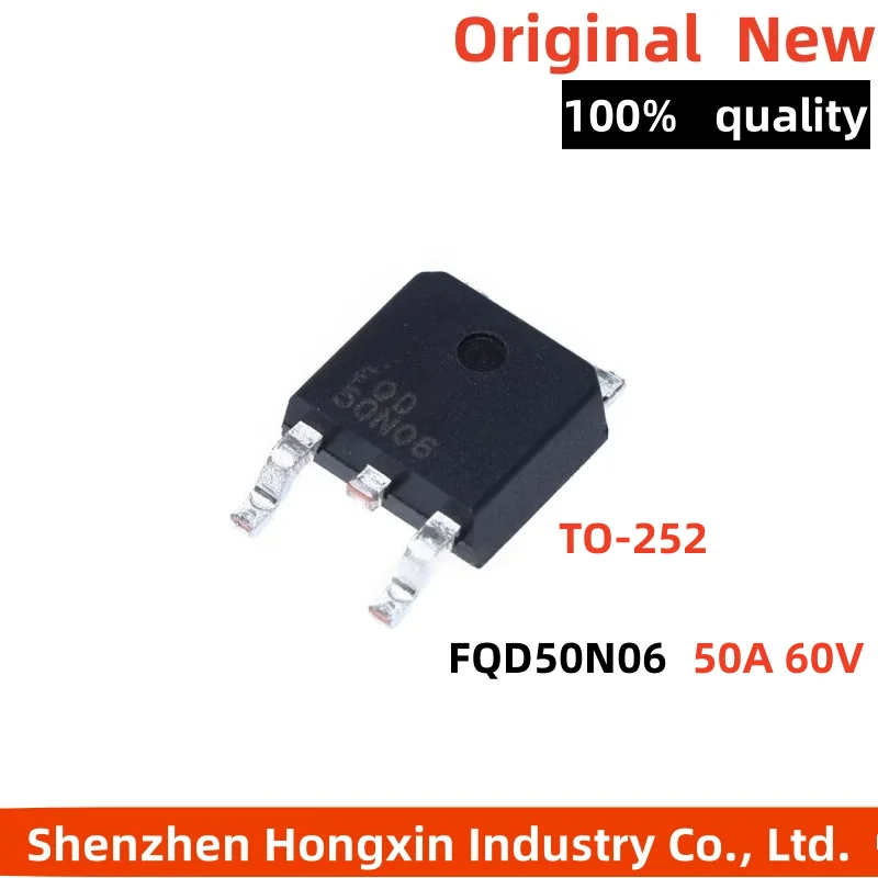 10pcs New FQD50N06 50A 60V N-channel 50N06 TO-252 MOSFET