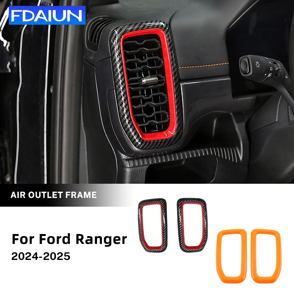 

Для Ford Ranger 2024-2025: Декоративная накладка на центральную консоль и боковые воздуховоды, модификация интерьера автомобиля, материал АБС