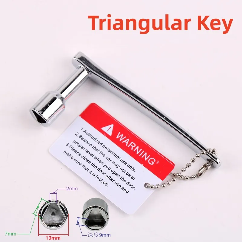 key fit for Triangle lock Square lock Airfoil lock that be applied to train High-speed rail Elevator and Cabinet door 1Pcs