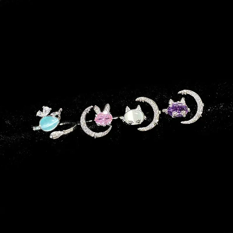 

MDL Moissa!ite style elements turquoise necklace Radiant diaphanous zirconium diamonds rabbit simple whale