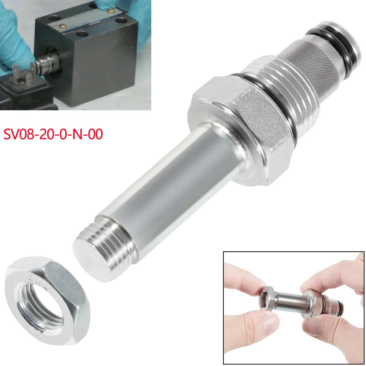 

SV08-20-0-N-00 Spool Valve, 2-Way, 6 GPM Compatible with VC08-2Cavity Uses for Size 08 (1/2″Hole) Solenoids