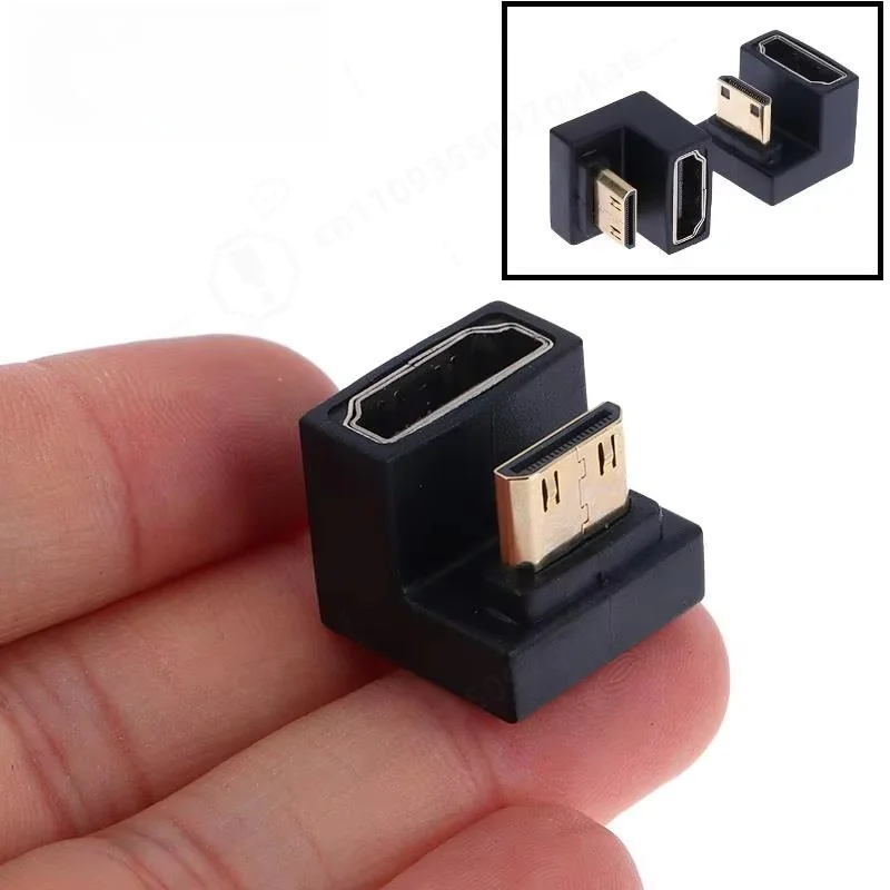 HDMI-Compatible Adapter 360 Degree Angled U-shaped L Converter Mini HD Male to HDMI Adapter