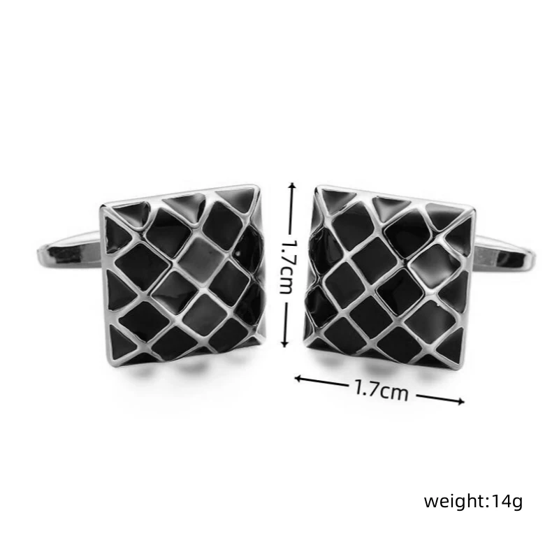 Men\'s French shirt cufflinks copper material black enamel mesh cufflinks fashion clothing accessories wholesale