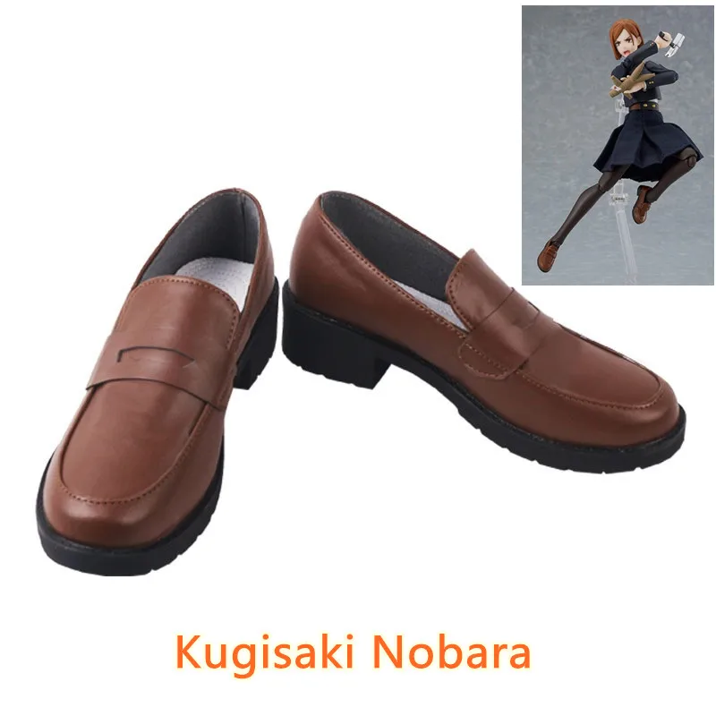 Jujutsu Kaisen Kugisaki Nobara Cosplay zapatos de disfraz hechos a mano, zapatos de piel sintética