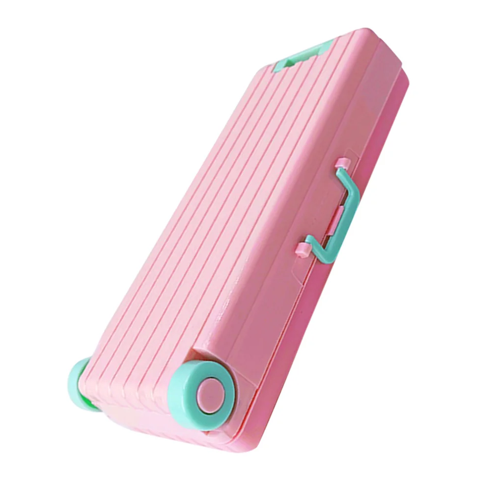 

Double Layer Stationery Box Pink Pencil Case Student Pen Storage Organizer for School Kids Lightweight Compact