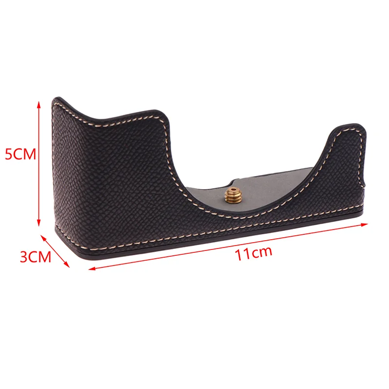 Custodia per fotocamera in pelle PU per fotocamera M200 Mezza custodia Protezione base Piastra base Borsa per fotocamera Apertura pulsante 1/4 Scew Retro Hot Shoe Cover