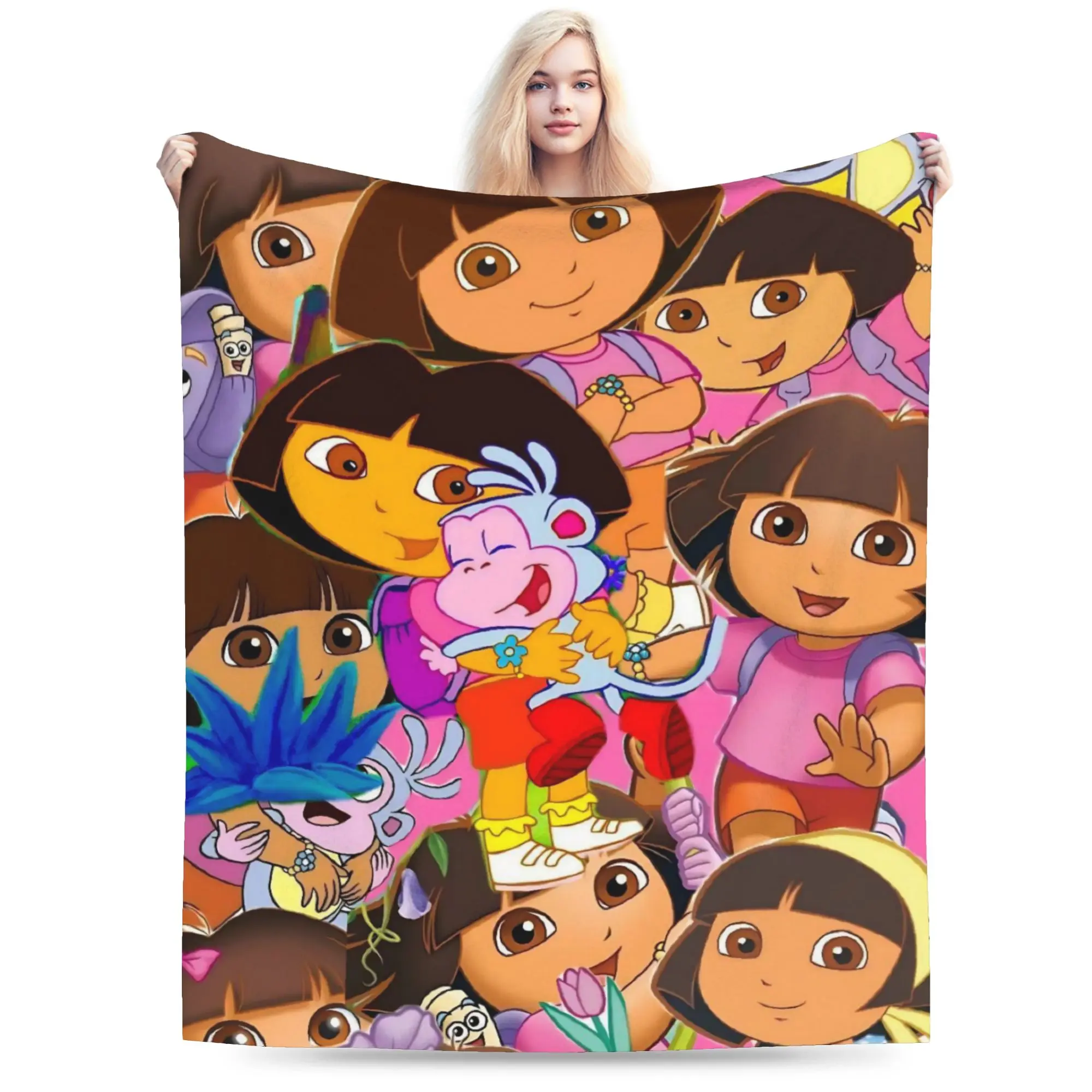 D-Doras The Explorers Blanket Multiple Sizes Soft Fuzzy Plush  Throw Blankets for Couch Sofa and Bed