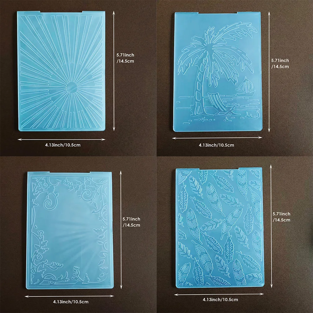 Kokospalmen-Strand, Muster im europäischen Stil, Federn, 3D-Prägeschablonen, DIY-Papierhandwerkswerkzeuge für Fotoalben, Grußkarten