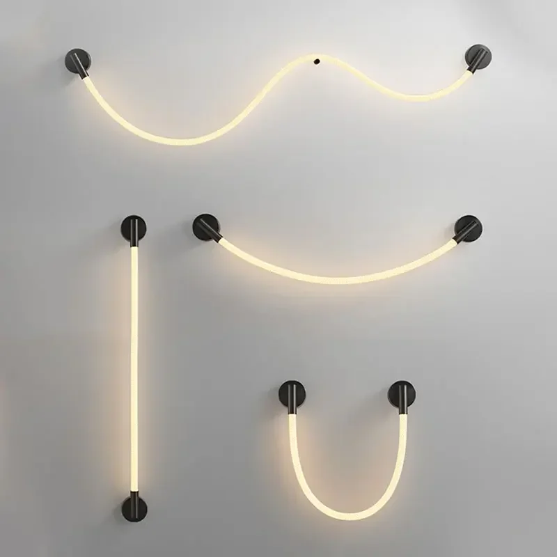

Modern minimalist indoor soft silicone strip creative atmosphere wall lamp Nordic living room, bedroom, corridor, restaurant