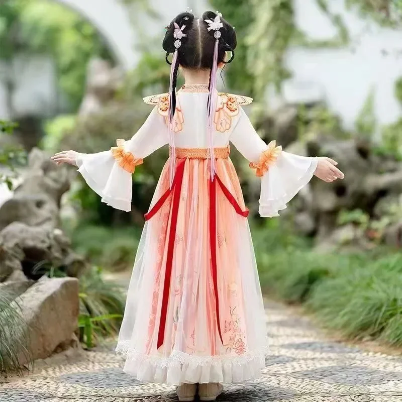 Disfraz chino antiguo para niña, vestido tradicional de Hada de la dinastía Tang, ropa de actuación de Baile Folclórico Hanfu, Cosplay