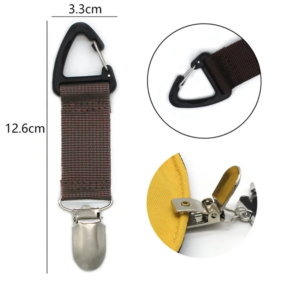 Elastischer Hutclip mit Reißverschluss zur Aufbewahrung, kann an Handtasche, Rucksack oder Gepäck befestigt werden, Outdoor-Camping- und Strandzubehör für Erwachsene – Detail 2