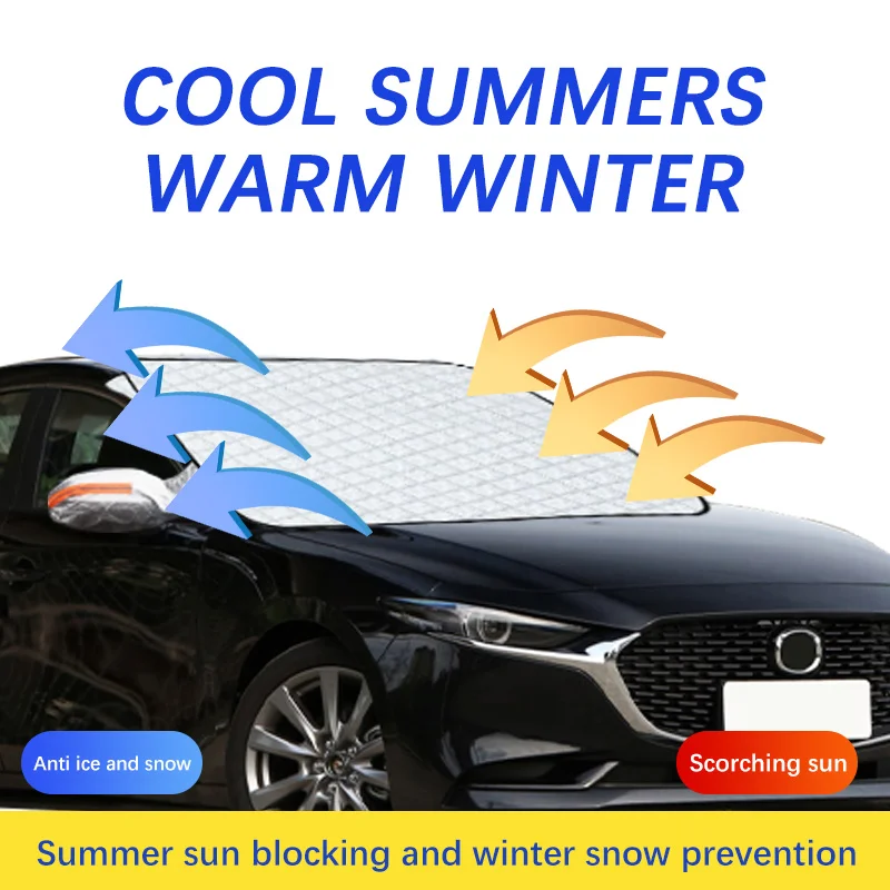 Auto Exterior Accessories For Mazda 3 bk bl Winter Car Snow Shield Shade Front Windshield  Waterproof Ice-Frost Sunshade Cover