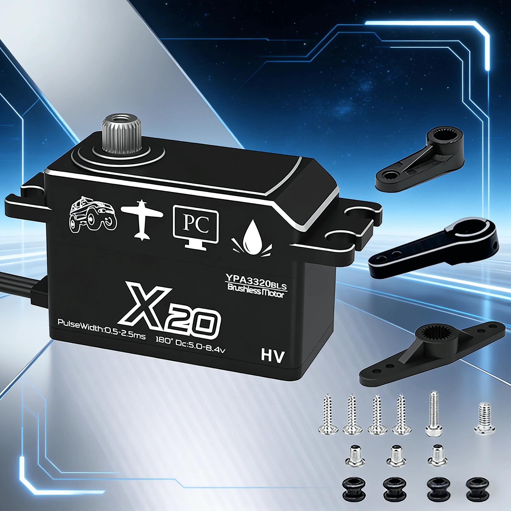 

Цифровой бесщеточный сервопривод Yipin Servo X20, короткий корпус, программируемый для роботов, самолетов, моделей игрушечных машинок - сервопривод с дистанционным управлением